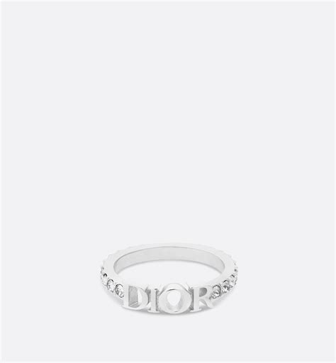 dior initial ring|Dior word ring.